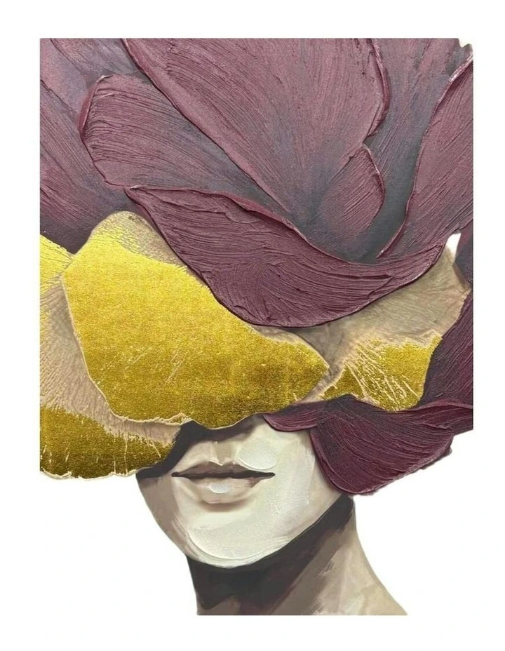 Floral Headpiece Arch Wall Art 82.6*122.6 in Red/Gold image 2
