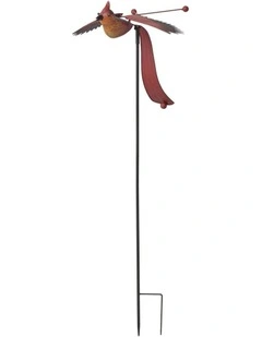 Wind Bird Woodpacker On Stake 18x19x49 in Red