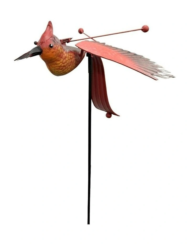 Wind Bird Woodpacker On Stake 18x19x49 in Red image 2