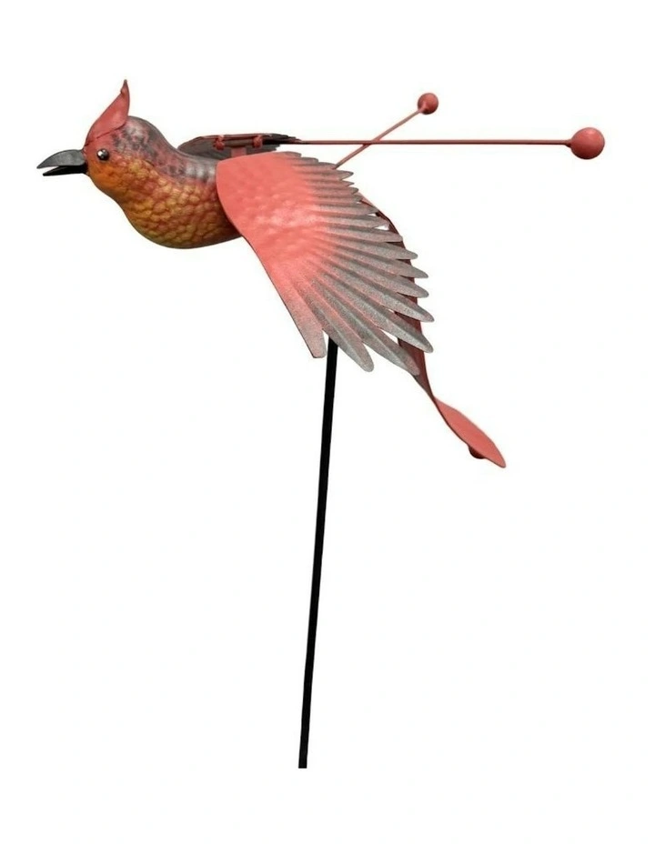 Wind Bird Woodpacker On Stake 18x19x49 in Red image 4