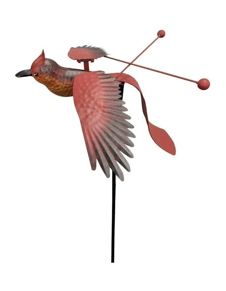 Wind Bird Woodpacker On Stake 18x19x49 in Red image 5