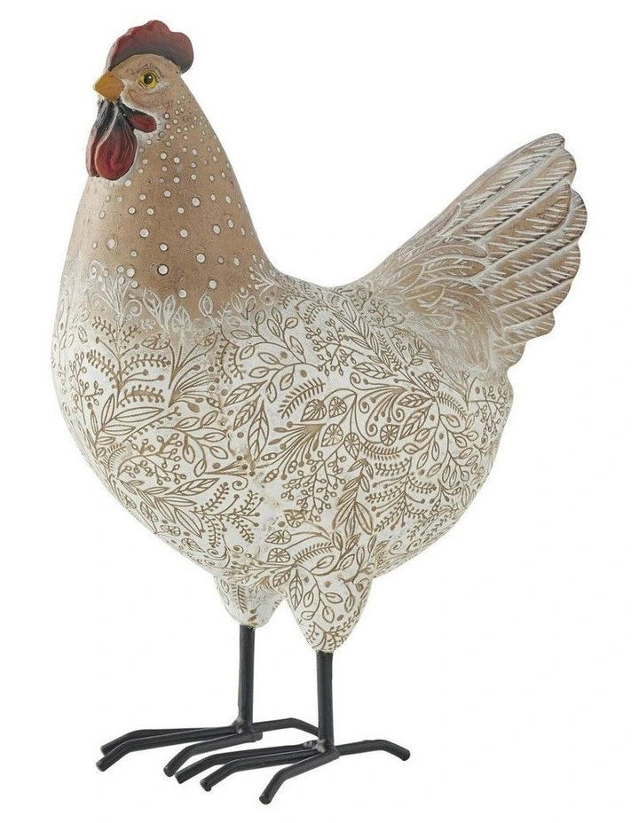 Country Charm Chook Statue 18x10x25cm in Brown image 1