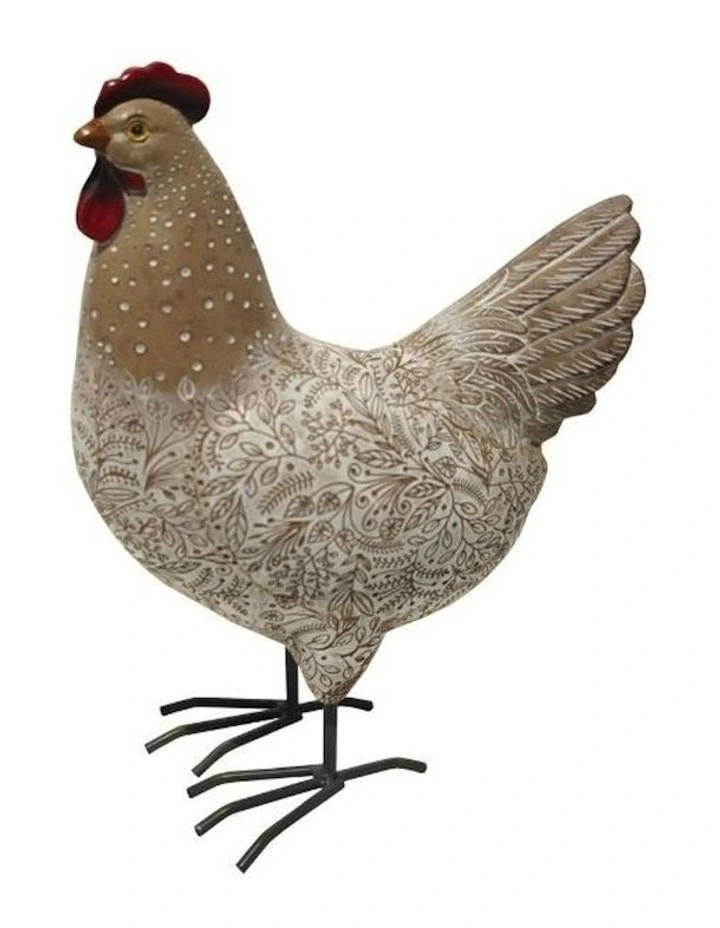 Country Charm Chook Statue 18x10x25cm in Brown image 2