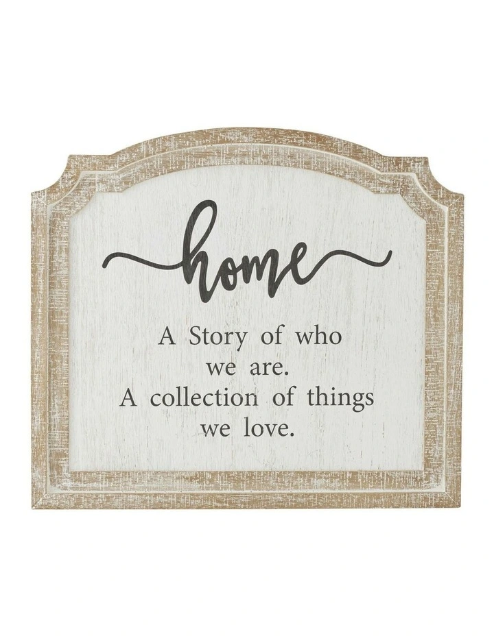 Wooden Home Wall Art 51x2x45cm in Beige image 1