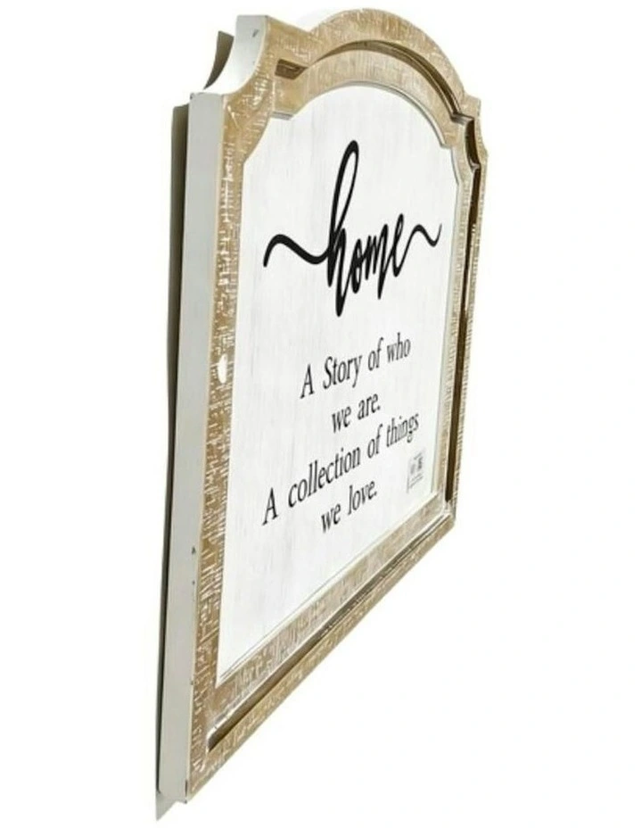 Wooden Home Wall Art 51x2x45cm in Beige image 5