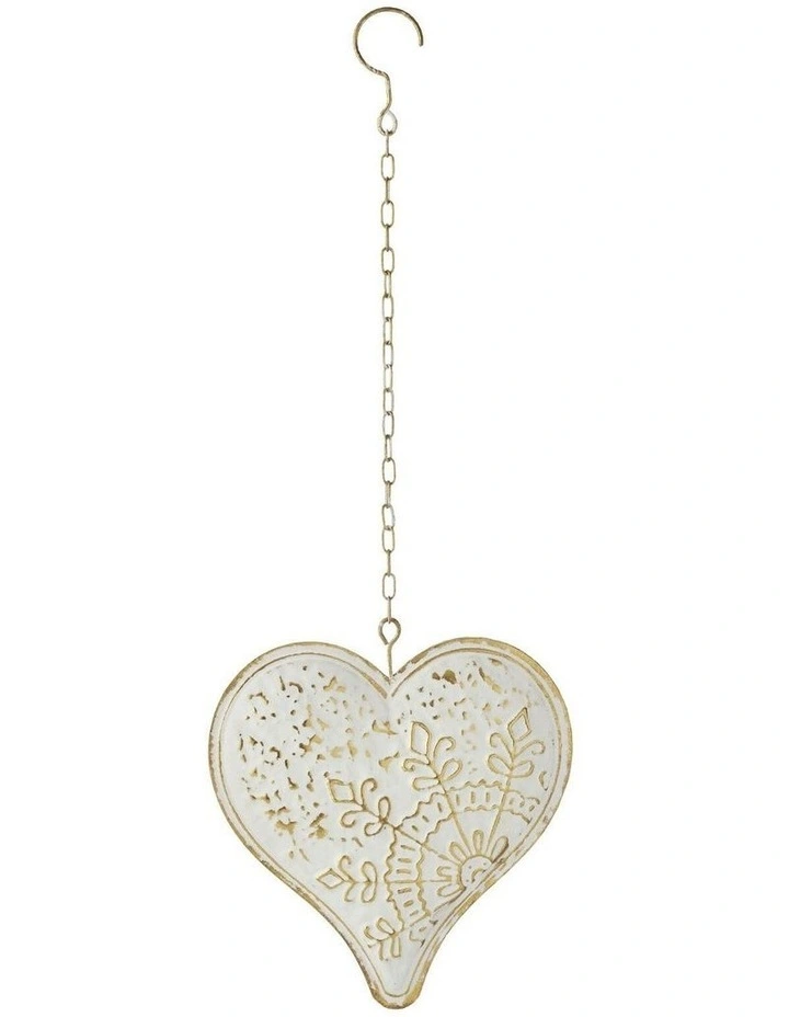 Metal Hanging Decoration 26.5x4x28.5cm in White image 1