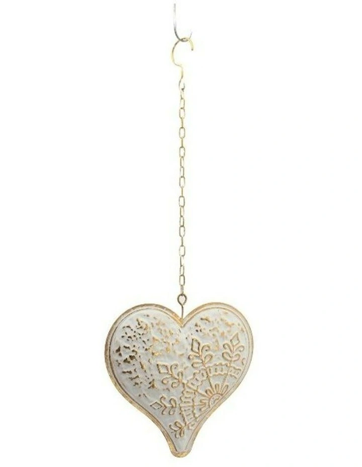 Metal Hanging Decoration 26.5x4x28.5cm in White image 2