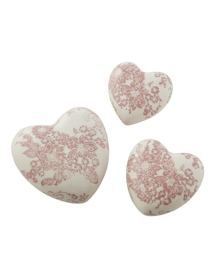 Ass Size Cherry Blossom Hearts Decor Set of 3 10.5x4.5/8.5x4/7x3cm in Pink image 3