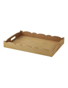 Belle Scolloped Serving Tray 48x34x6cm in Beige