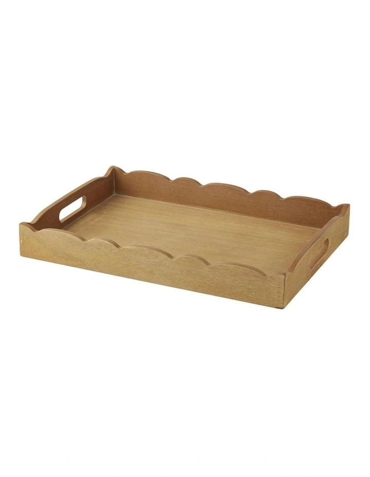Belle Scolloped Serving Tray 48x34x6cm in Beige image 1