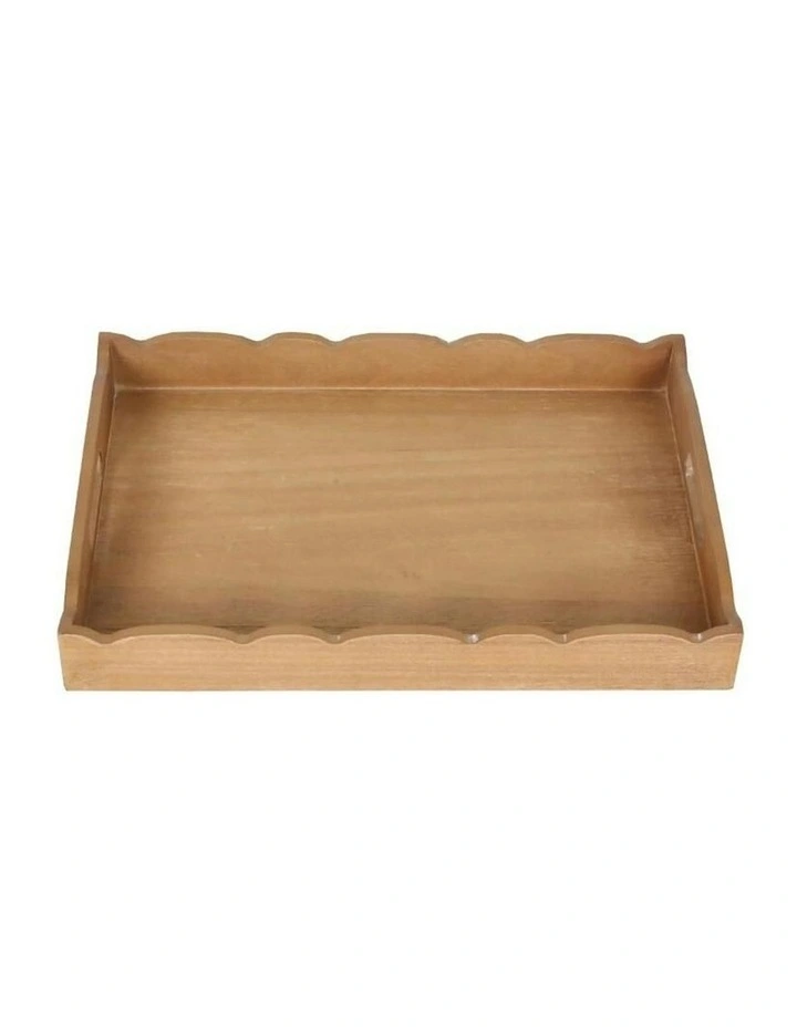 Belle Scolloped Serving Tray 48x34x6cm in Beige image 2