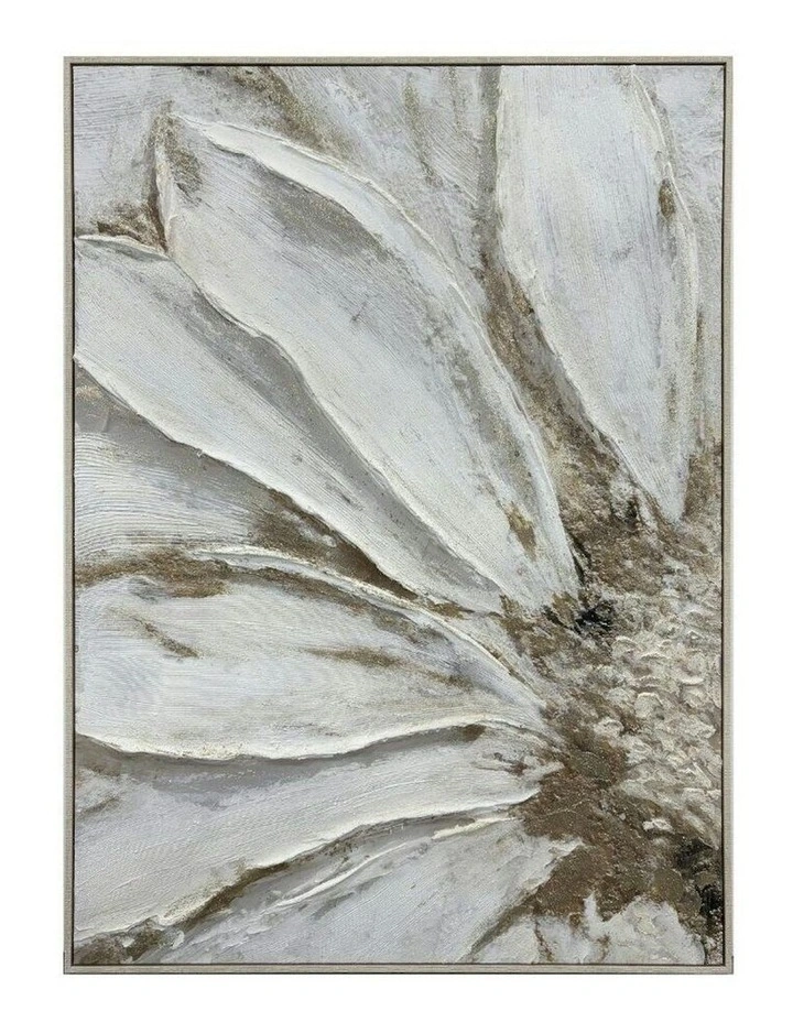 Textured Natural and Flower Wall Art 82.6x122.6cm in Gold image 1