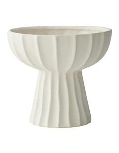 Camille Pedestal Display Bowl 23x23x21cm in White