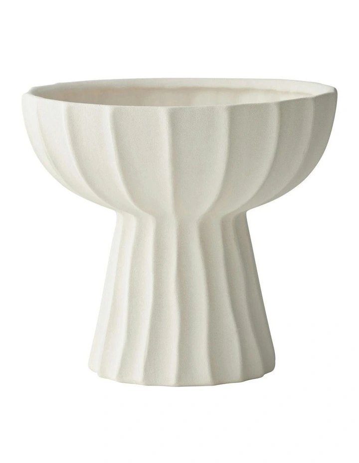 Camille Pedestal Display Bowl 23x23x21cm in White image 1