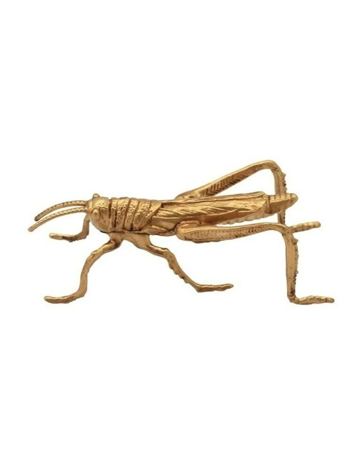 Grasshopper Sculpture 14x5.5x5cm in Gold image 3