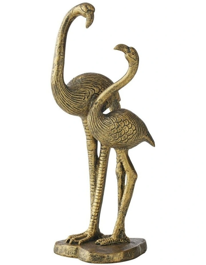 Standing Flamingos Sculpture 13x11.5x30cm in Bronze image 1
