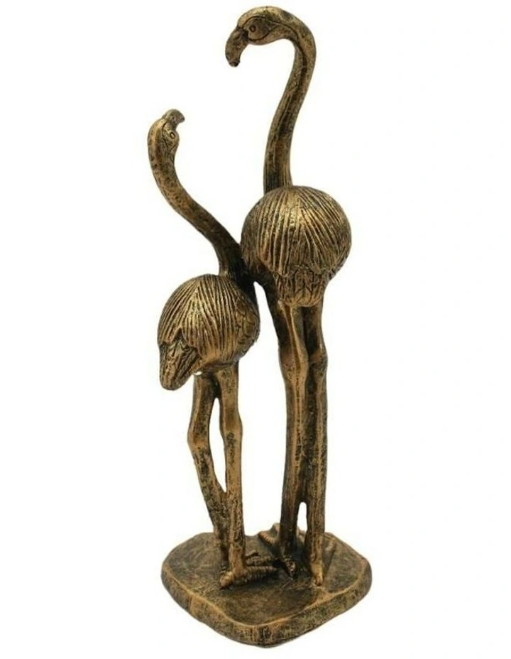 Standing Flamingos Sculpture 13x11.5x30cm in Bronze image 3