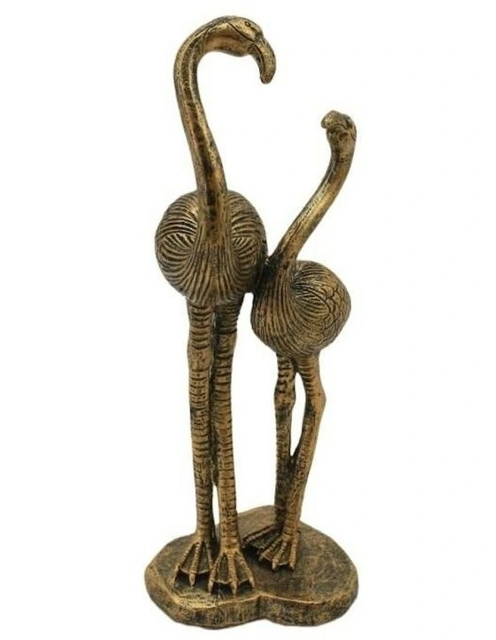 Standing Flamingos Sculpture 13x11.5x30cm in Bronze image 4
