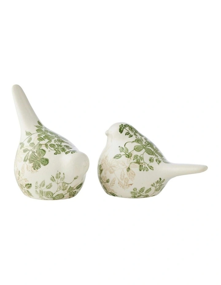 Assorted Size Leaf Birds Decor Set of 2 16.5x9.5x10/14x9x14cm in Green image 1
