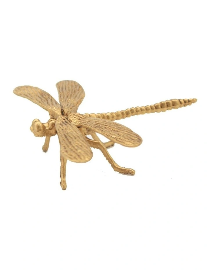 Dragonfly Sculpture 11.5x9x3cm in Gold image 2