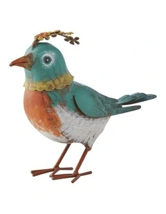 Colourful Bird Decoration 21x9x18.5cm in Green