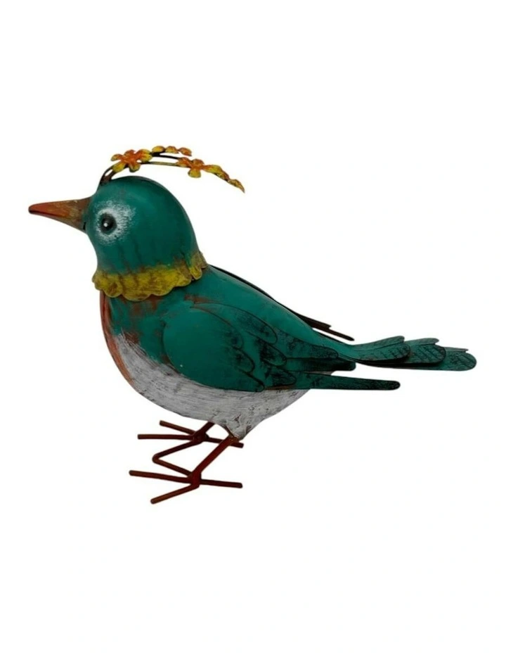 Colourful Bird Decoration 21x9x18.5cm in Green image 4