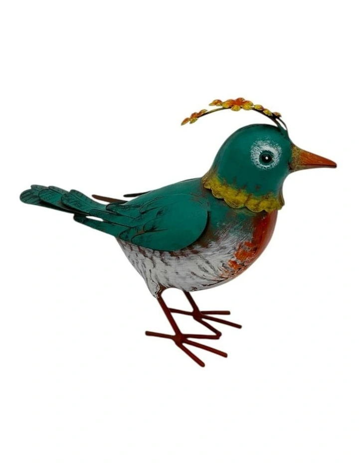 Colourful Bird Decoration 21x9x18.5cm in Green image 5