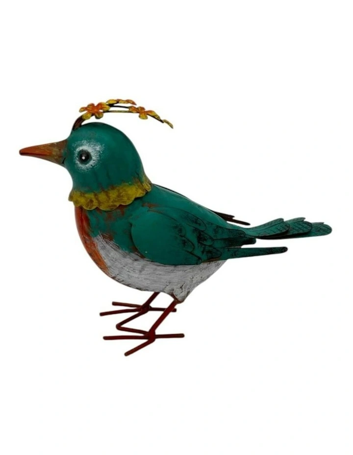 Colourful Bird Decoration 21x9x18.5cm in Green image 6