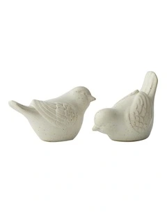 Decorative Birds Set of 2 11x6x6cm in White