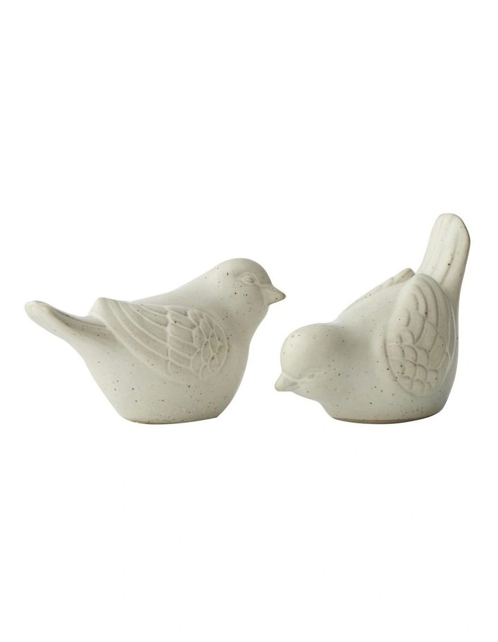 Decorative Birds Set of 2 11x6x6cm in White image 1