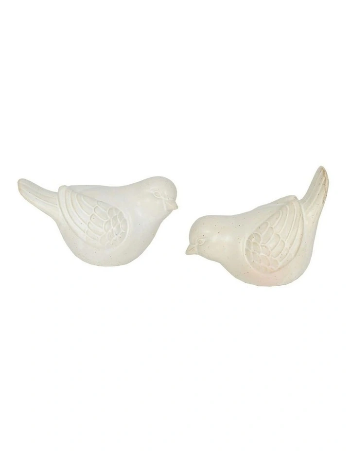 Decorative Birds Set of 2 11x6x6cm in White image 2