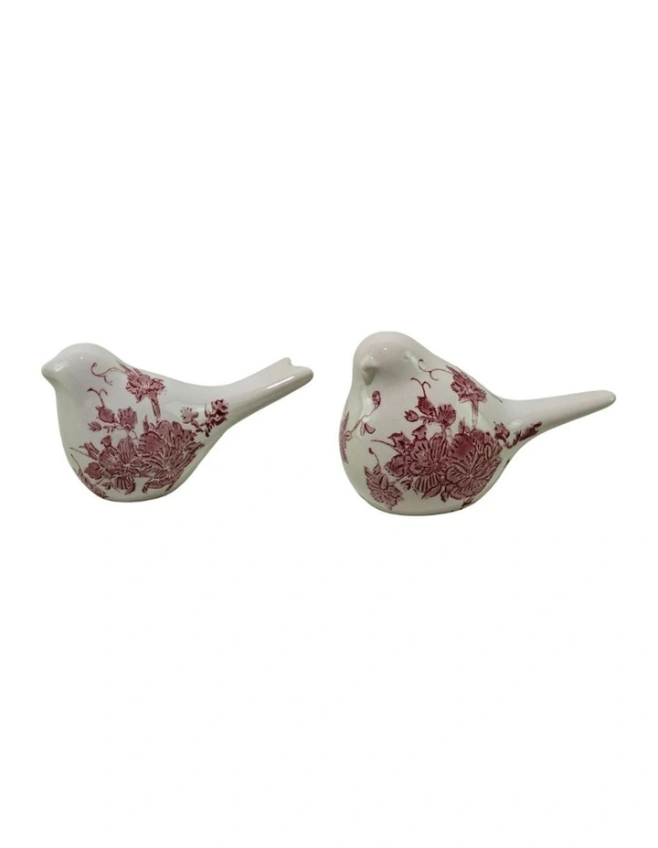 Willow & Silk Set/2 Asst Size Cherry Blossom Birds 20.5x9x11.5/16.5x9.5x10cm image 2