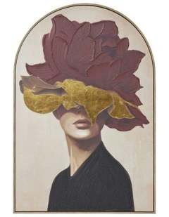 Elegant woman with Floral Headpiece Arch Wall Art 82.6x122.6cm in Multi