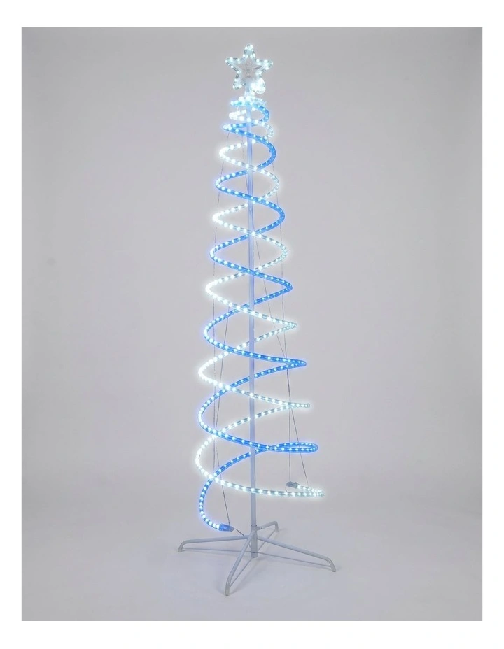 4 Colour Options LED Double Spiral Tree 2.1m image 1