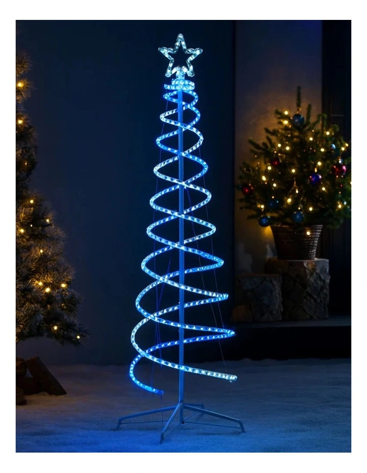 4 Colour Options LED Double Spiral Tree 2.1m image 3