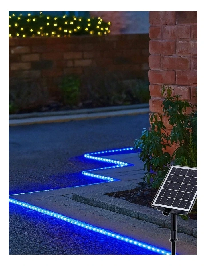 Solar Powered LED Rope Light 10m in Blue image 7