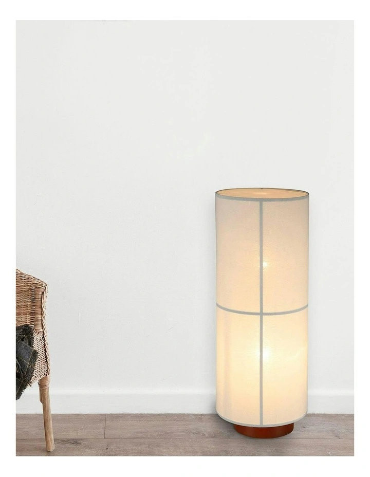 Ailsa Linen Floor Lamp in White image 3
