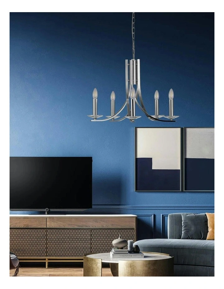 Corrine 5 Light Chandelier Light in Silver image 3