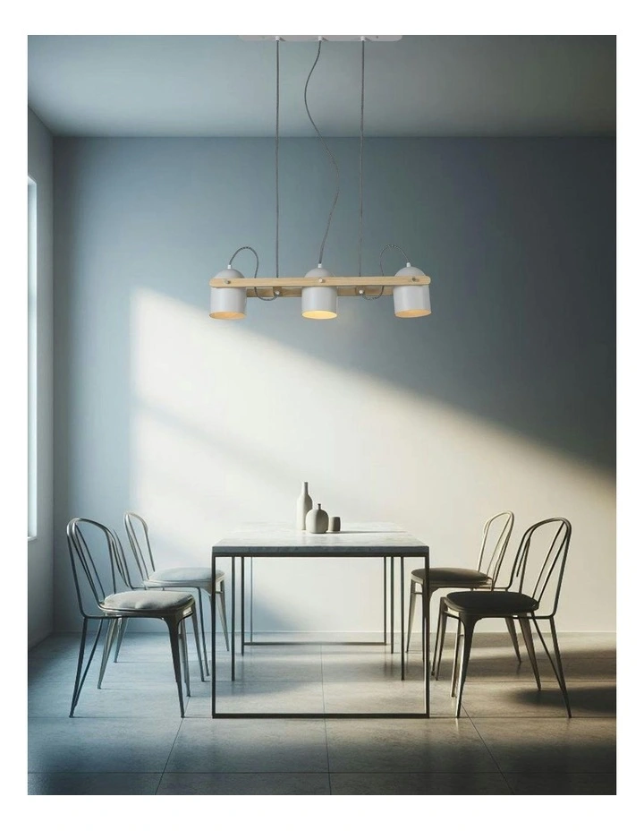 Pivota 3 Lights Pendant Light in White image 2