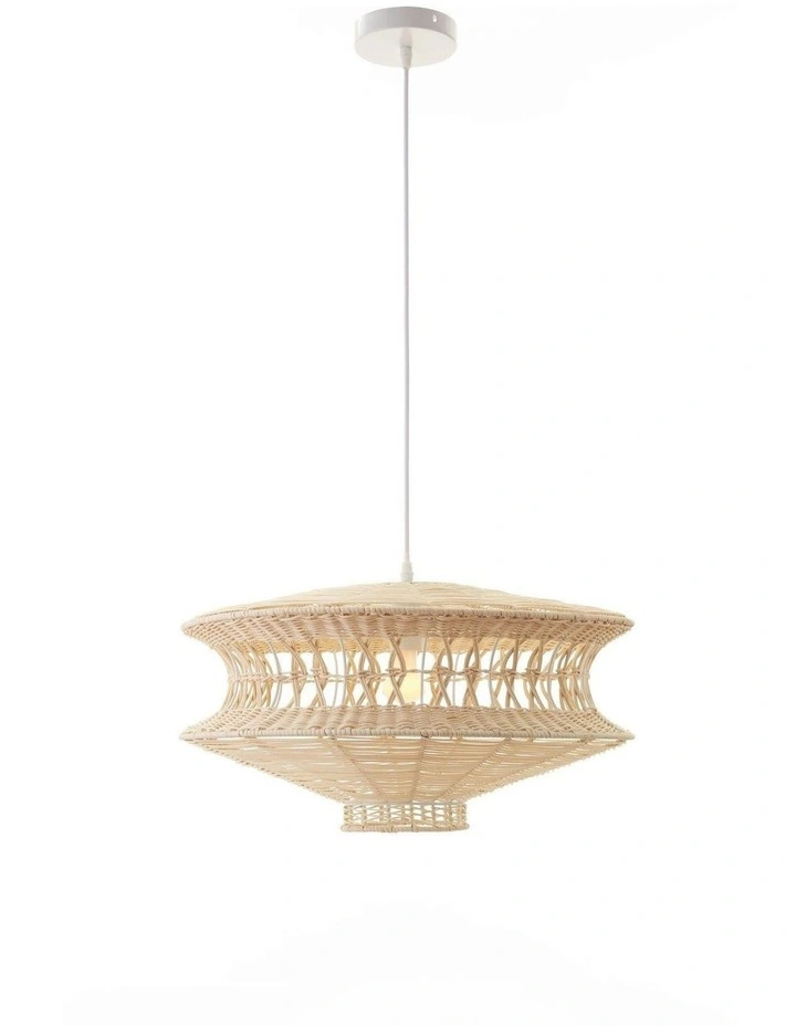 Parametric Rattan Pendant Light in Beige image 1