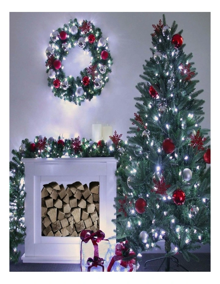 C6 Pinecone 200 LEDs Connectable String Lights in White image 2