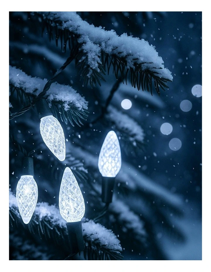 C6 Pinecone 200 LEDs Connectable String Lights in White image 3