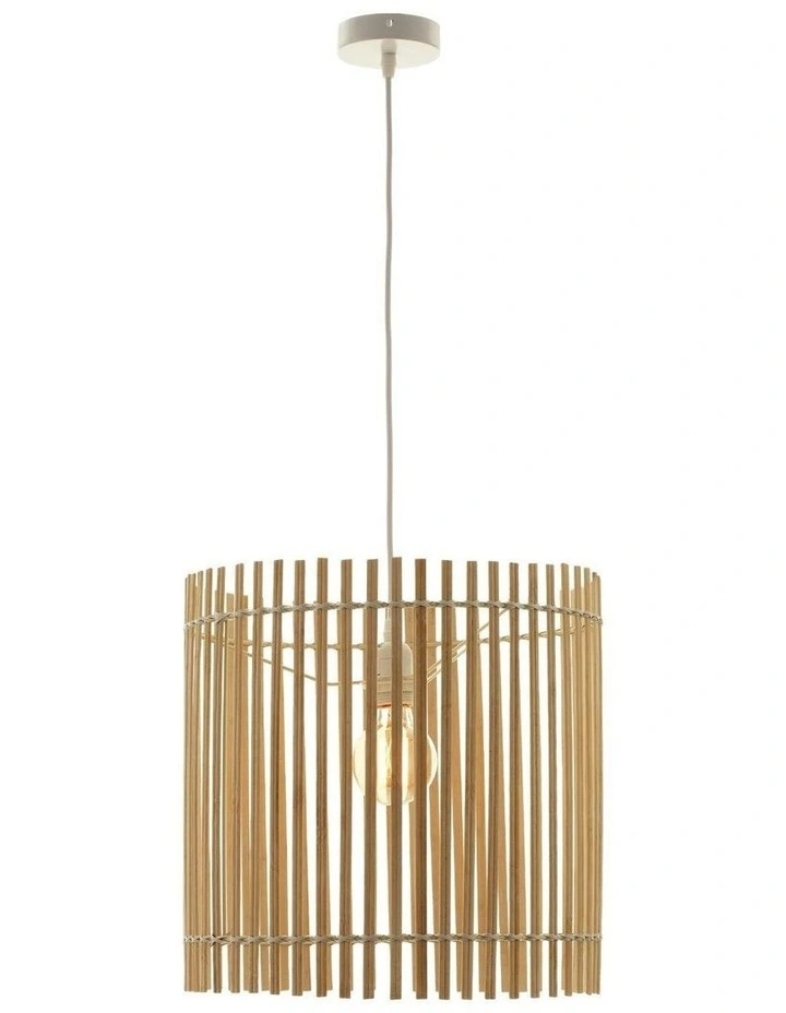 Bree Bamboo Pendant Light in Beige image 1