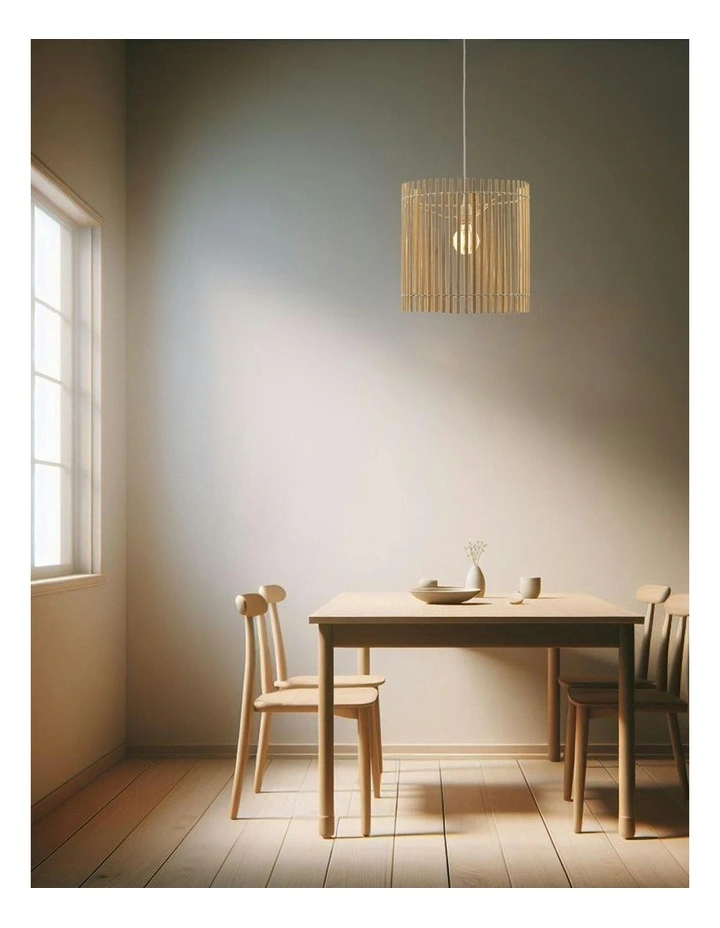 Bree Bamboo Pendant Light in Beige image 4