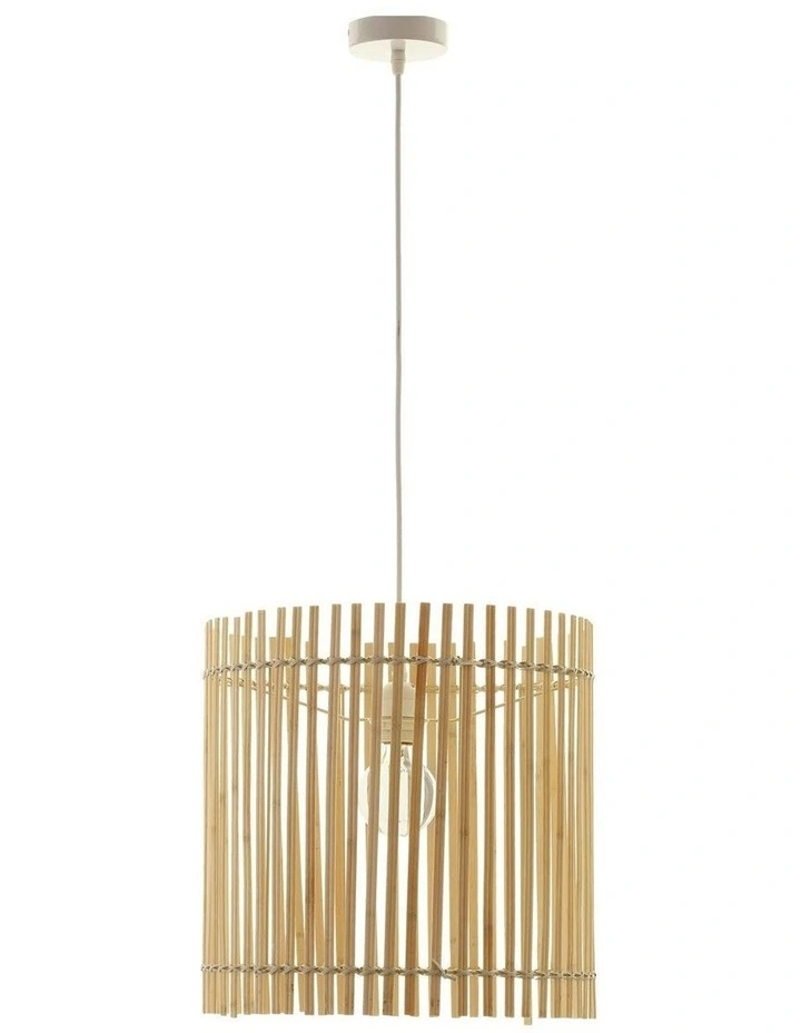 Bree Bamboo Pendant Light in Beige image 5