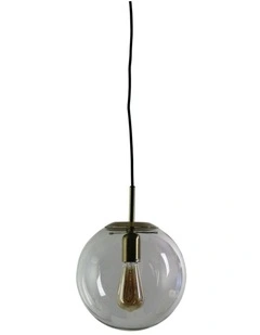 Newton Contemporary Clear Glass Pendant Light 25cm in Gold