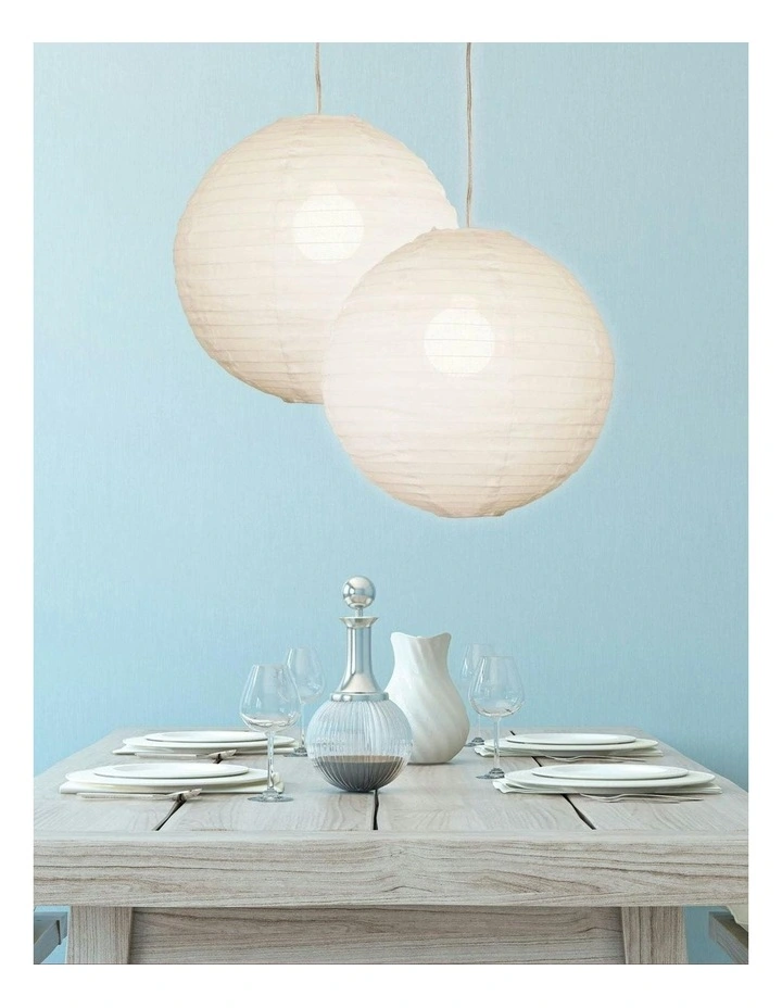 Kanto Round Linen Shade 40cm in White image 2