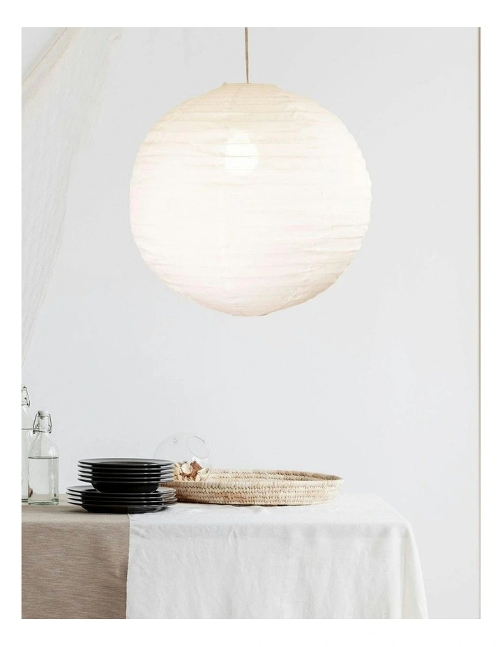 Kanto Round Linen Shade 60cm in White image 2