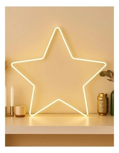 Neon Star Sign Small Light in Cream
