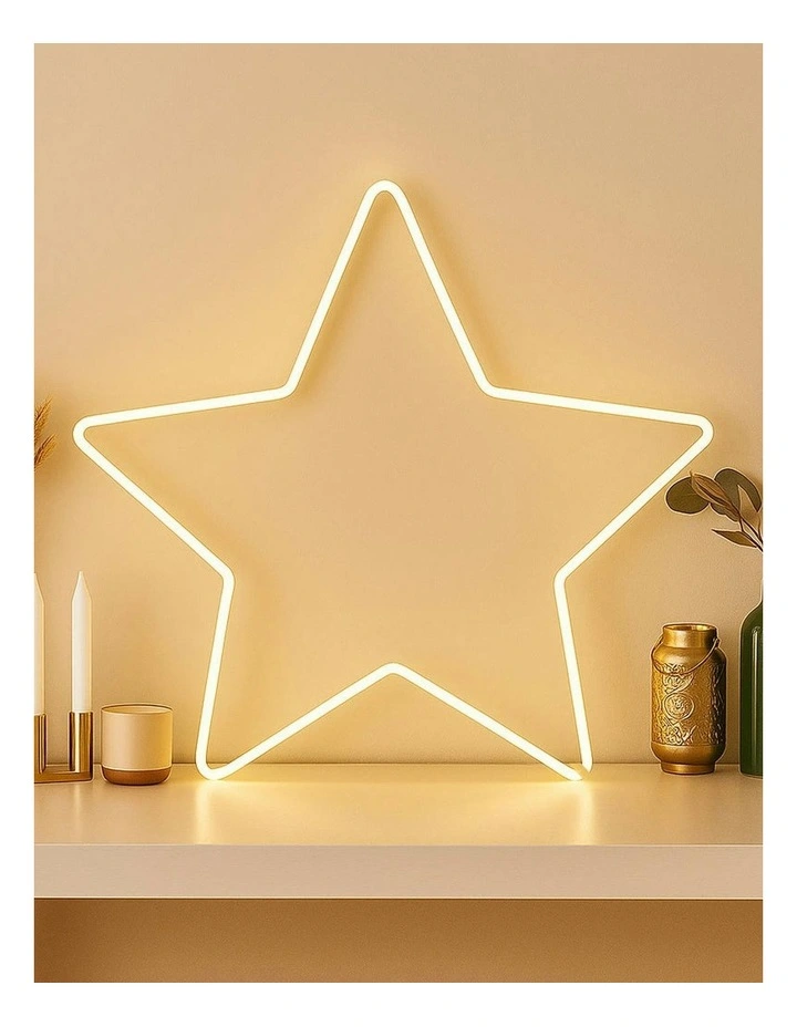 Neon Star Sign Small Light in Cream image 1